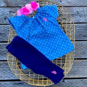 Cute jean shirt matching leggings